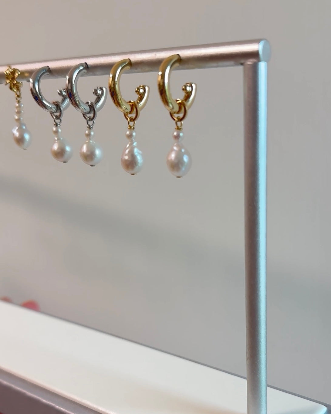 Baroque Pearl Hoop