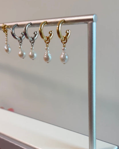 Baroque Pearl Hoop