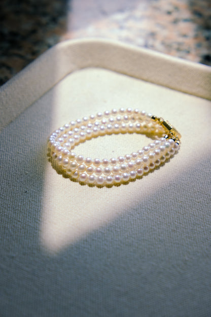 Aurora Filigree Box Clasp Triple-Strand Bracelet