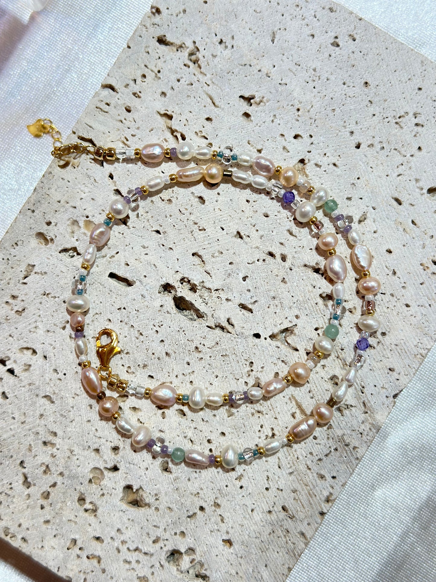 Ariel w/ Mermaid Mixed Pearl Necklace