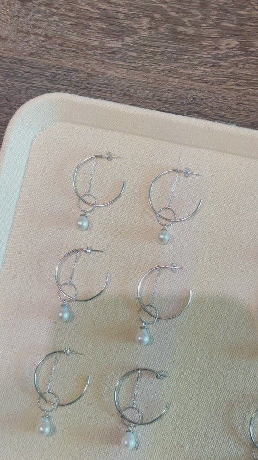 Architectural Baroque Pearl Hoop Earrings