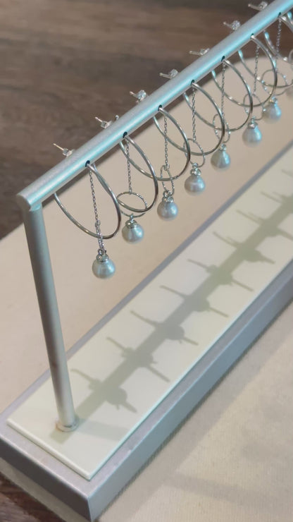 Architectural Baroque Pearl Hoop Earrings