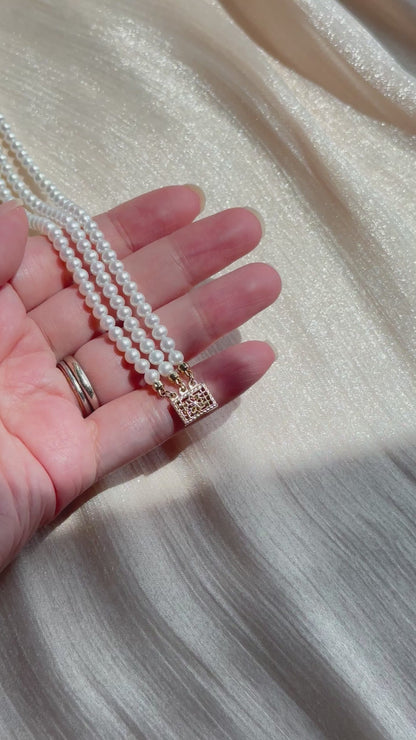 Aurora Filigree Box Clasp Triple-Strand Bracelet