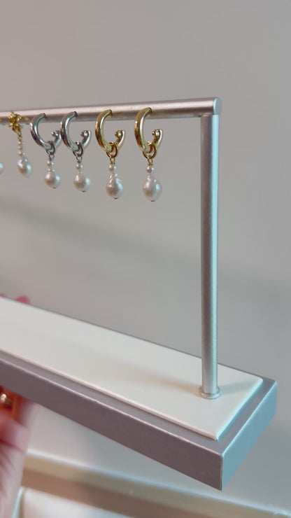 Baroque Pearl Hoop