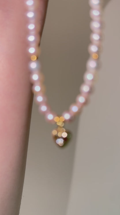 Pink Aurora Pearl Necklace